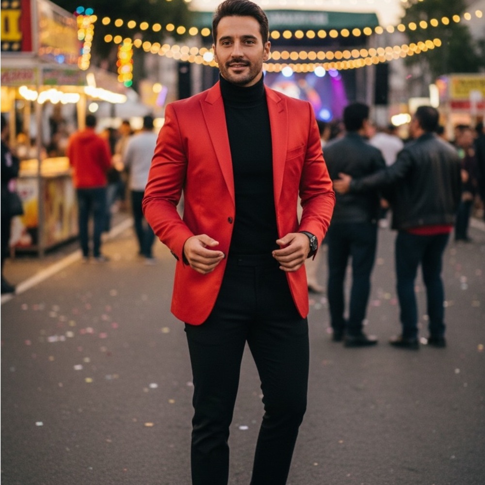 INC International Concepts Bold Red Blazer